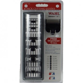 Набор WAHL из 8 черных пластиковых насадок: 3, 6, 10, 13, 16, 19, 22, 25 мм
